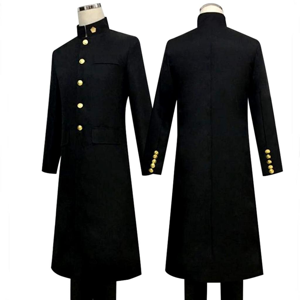 [SCGEHA] Gakuran Cosplay Long School Uniform Costume for Halloween, 3 Sizes Available, Includes 2 Balloons (L)