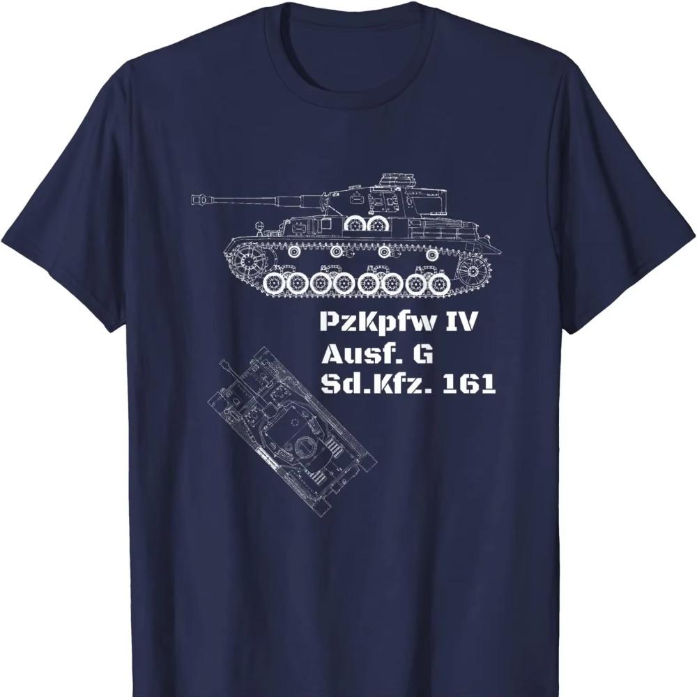 Pzkpfw IV Ausf.G Sd Kfz. 161 WWII German Panther Tank T-Shirt. Premium Cotton Short Sleeve O-Neck Mens T Shirt New
