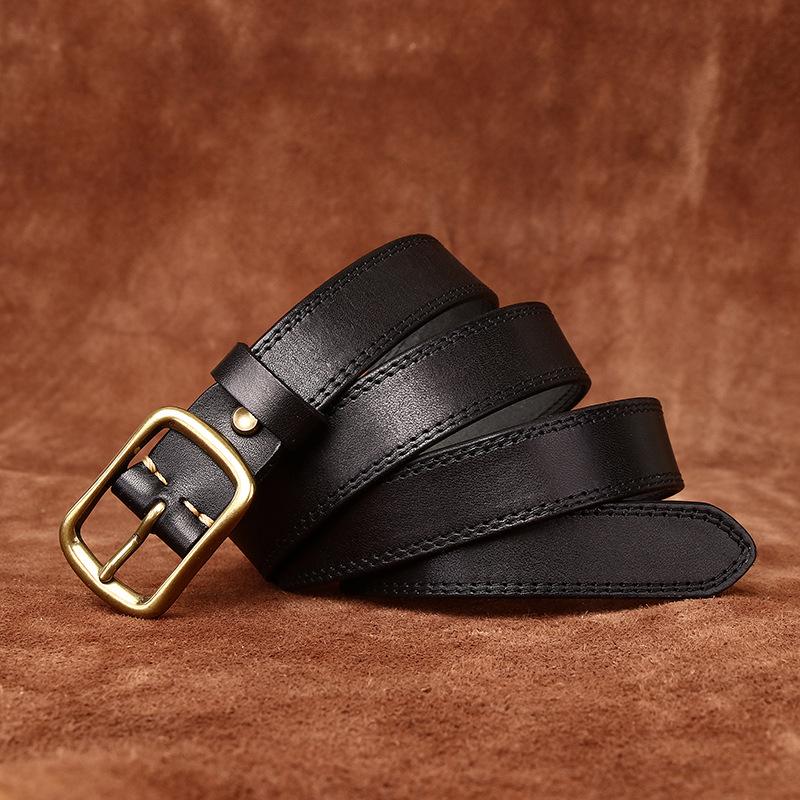 

2.8CM Wide Retro Style Genuine Cowhide Leather Belt for Women - Versatile and Fashionable for Jeans 90cm