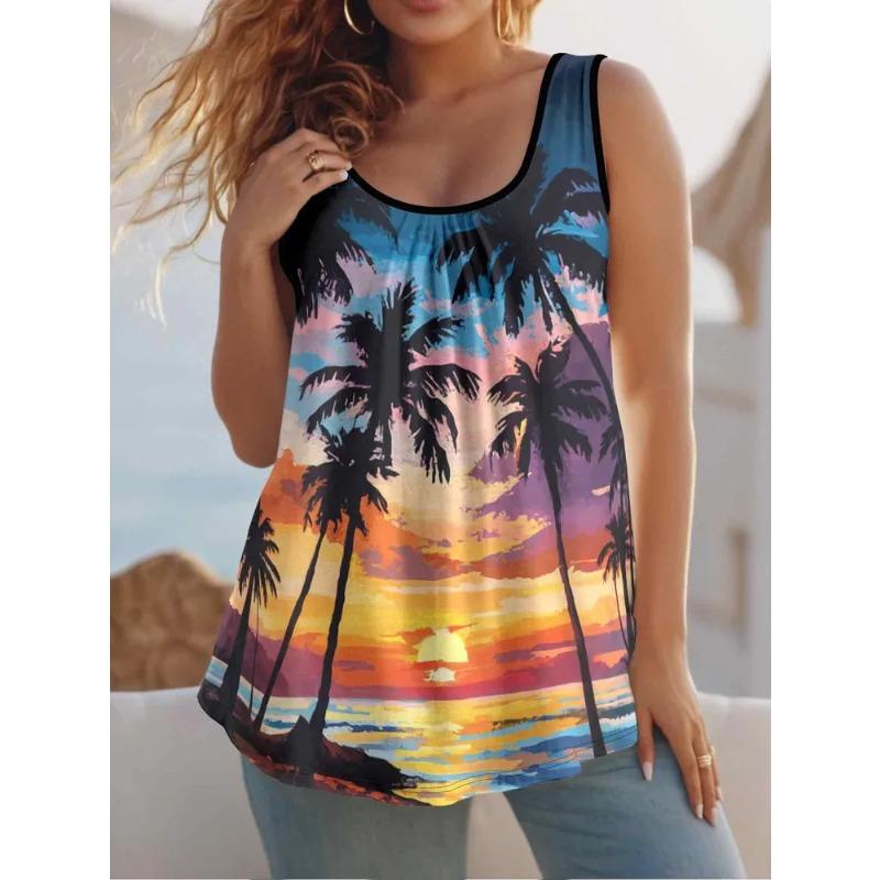 Vielseitige Sommer Niedliche Katzenprints Damen Ärmellose Weste Kreativ Bunt Freizeit Locker Modisch Bequem Weste