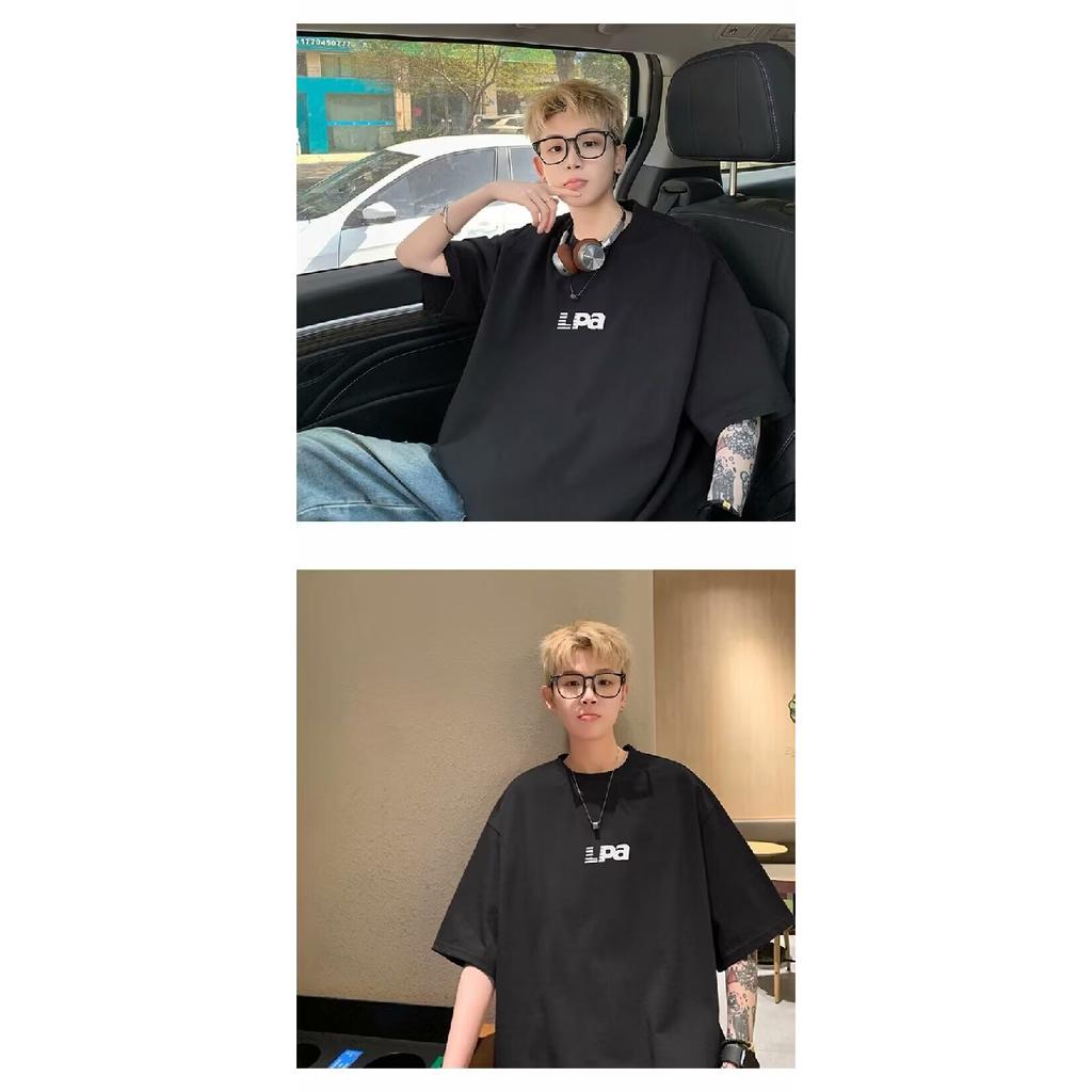 Neues kurzärmliges T-Shirt für Herren im Sommer, Trend im koreanischen Stil, schlichtes Oberteil mit halben Ärmeln, lockeres, lässiges Marken-T-Shirt im Hongkong-Stil