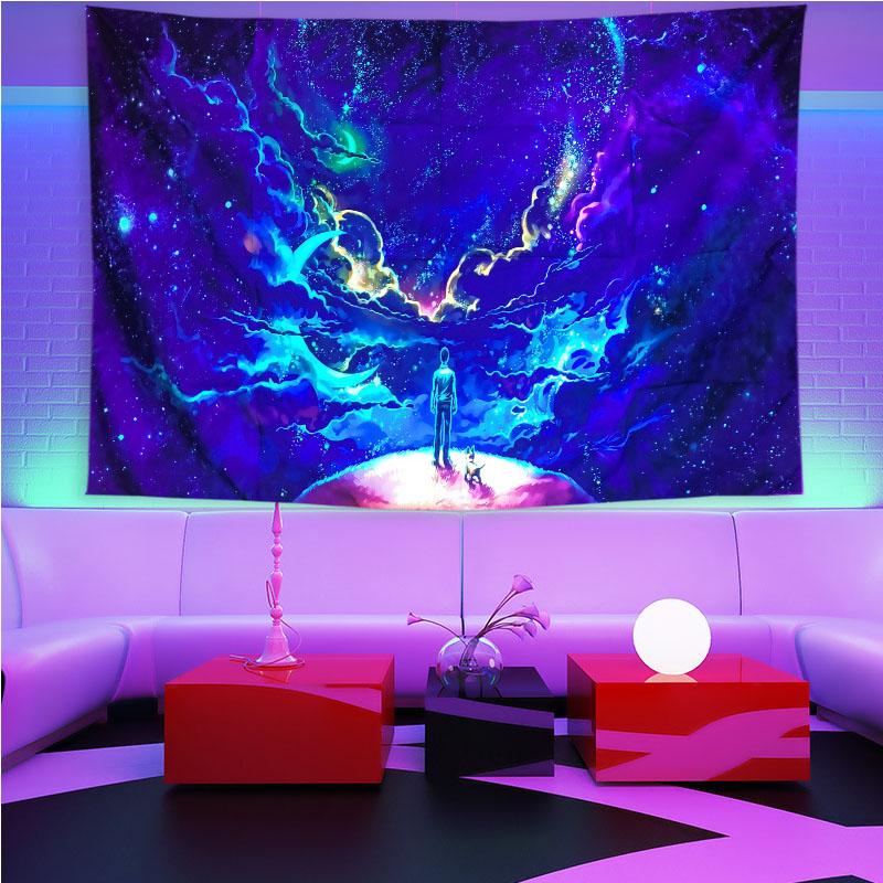 UV fluorescent tapestry print Wall Hanging Art Home Decor