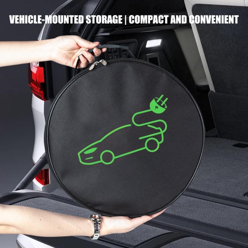 Electric Car Charger Storage Pouch With Shockproof Layer And Zipper Closure Electric Car Charger Organizer