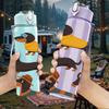 1PC Repeating Dachshund Dog Grid 750ml Color Plastic Sports Water Bottle Leakproof Flip Straw Lid For Sports Office Home Use