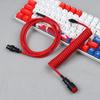 For Magnetic Switch USB A To Type C Mechanical Gaming Keyboard Double Sleeved Wire GX16 Detachable Aviator Coiled Power Cable