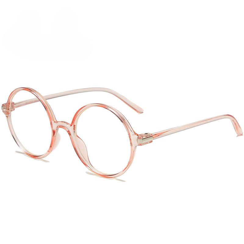 Retro Round Anti Blue Light Glasses, Flat Lenses, Transparent Lenses, Fashionable Glasses, Eye Protection Glasses Frame