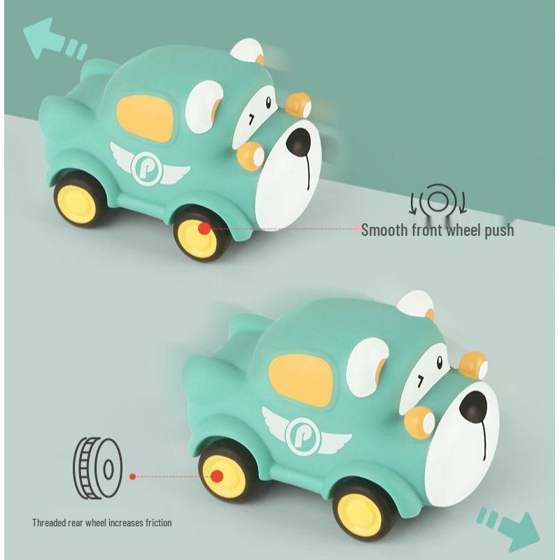 Children's Inertia Toy: Soft Rubber Dinosaur Car - Chewable, Fall-Resistant, Vinyl Animal Design