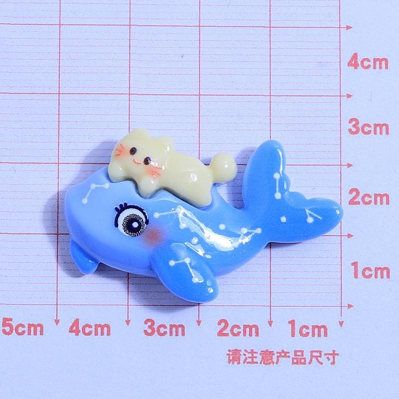 10Pcs New Mini Cute Cartoon Shell, Turtle, Octopus, Seahorse, Whale Flat Back Resin Cabochons DIY Jewelry Craft Decoration