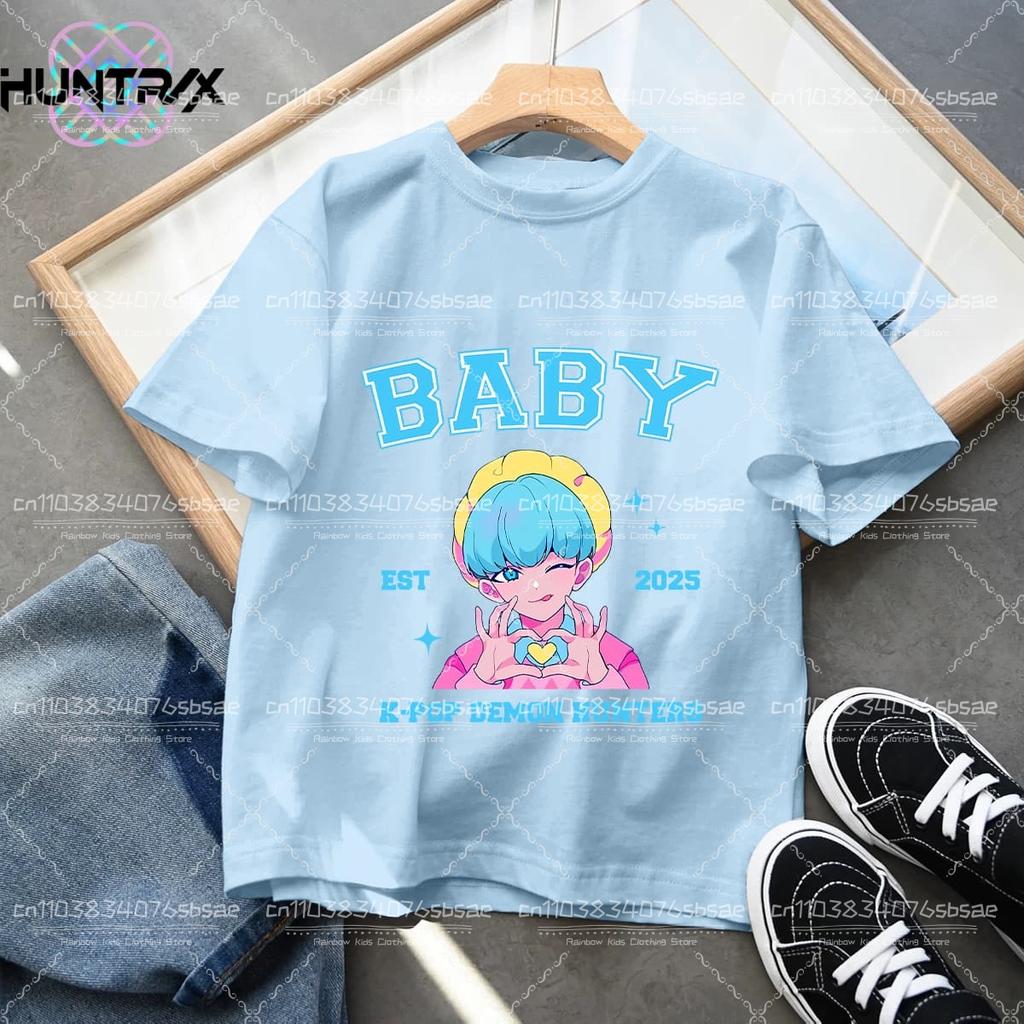 Saja Chlapecké tričko Anime Kpop Lovci démonů Dětská trička Dětské oblečení 2025 Nové Letní Ležérní Chlapci Dívky Topy s krátkým rukávem