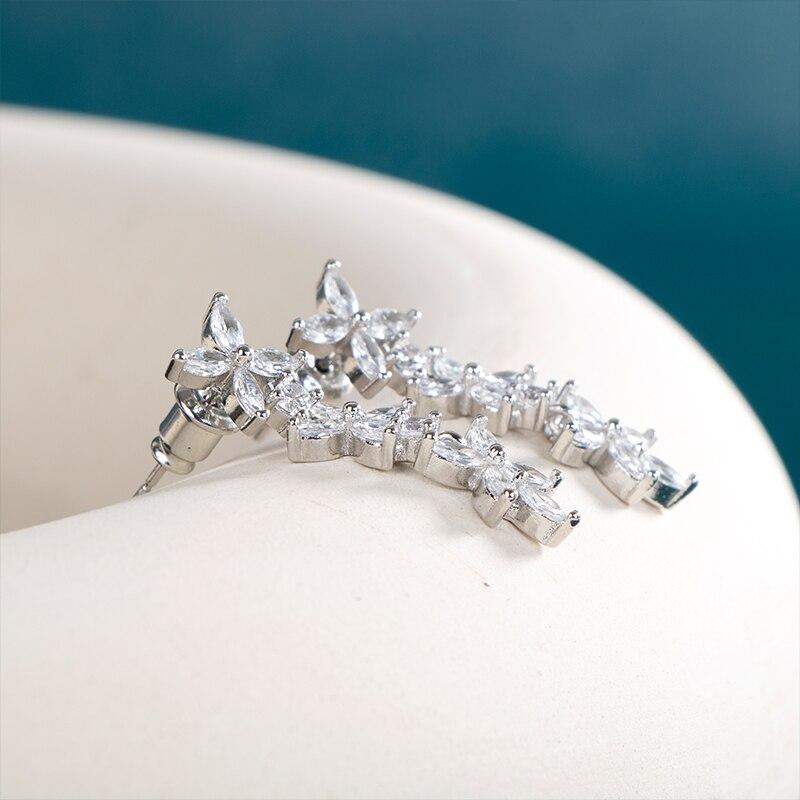 BELLA BOX Aesthetic Earrings For Women Brilliant Marquise Cubic Zirconia Stone Engagement Wedding Party Romantic Accessories