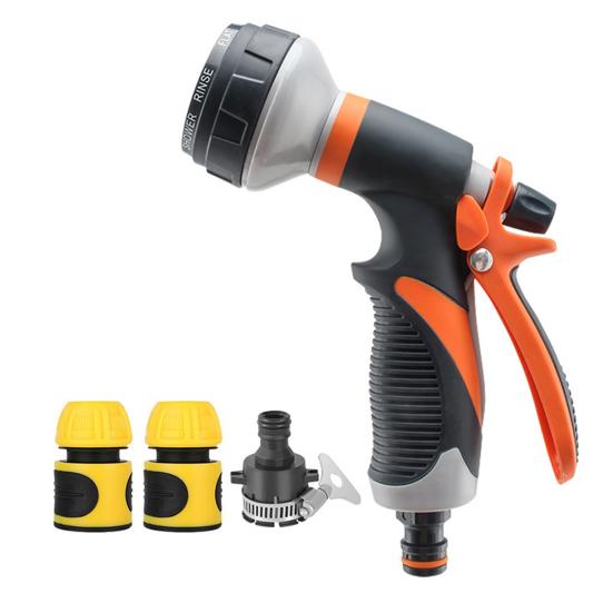 Garden Hose Nozzle, High Pressure Hose Nozzle, Heavy Duty Hand Sprayer, Adjustable Nozzle for Plants Watering Car Washing Sidewalk Cleaning