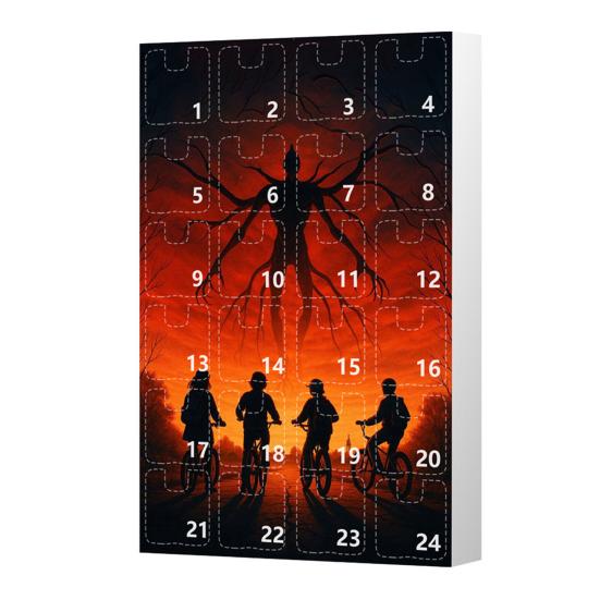 Stranger Things Advent Calendar 24 Day Christmas Countdown Box Multi-Functional Holiday Decorations for Kids Rooms Cars And Parties Festive Gift