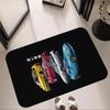 Racing Car Graffiti Art Carpet Mat Black White Urban Trendy Automotive Cartoon Illustration Home Decoration Rug Welcome Mat