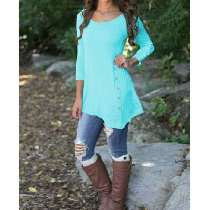 Womens Long Sleeve Casual Shirt With Loose Fit For Daily Wear