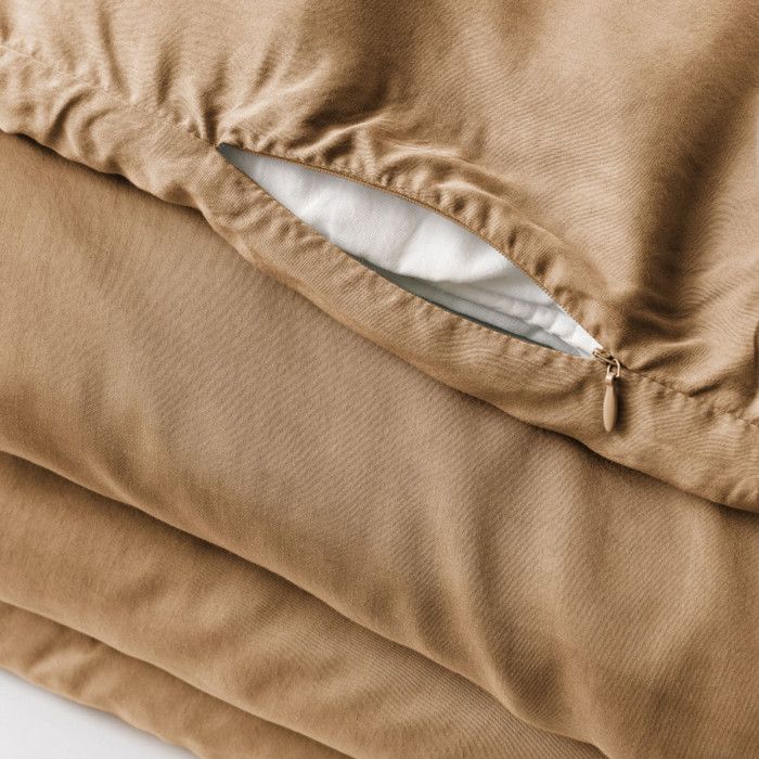 Housse de couette "Lysandre" toutes dimensions "Lyocel" L'effet Papillon - Lysandre Camel - Housse de couette 240 x 220 cm