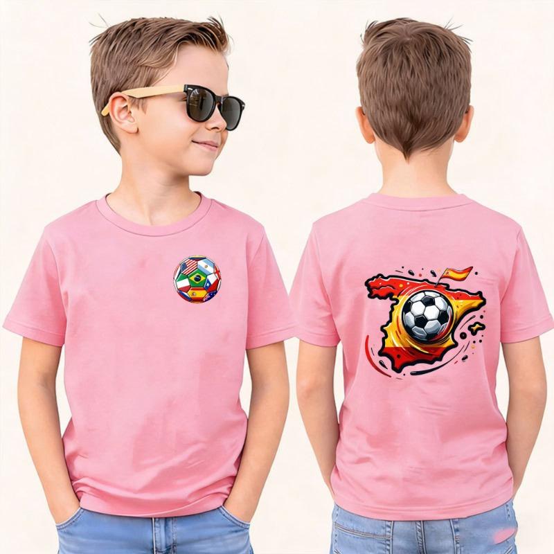 2026 Soccer Part Supplies Kids T-Shirt Houston 2026 Host City Soccer Design Polyester Short Sleeve Casual Top Sports Shirt for Boys