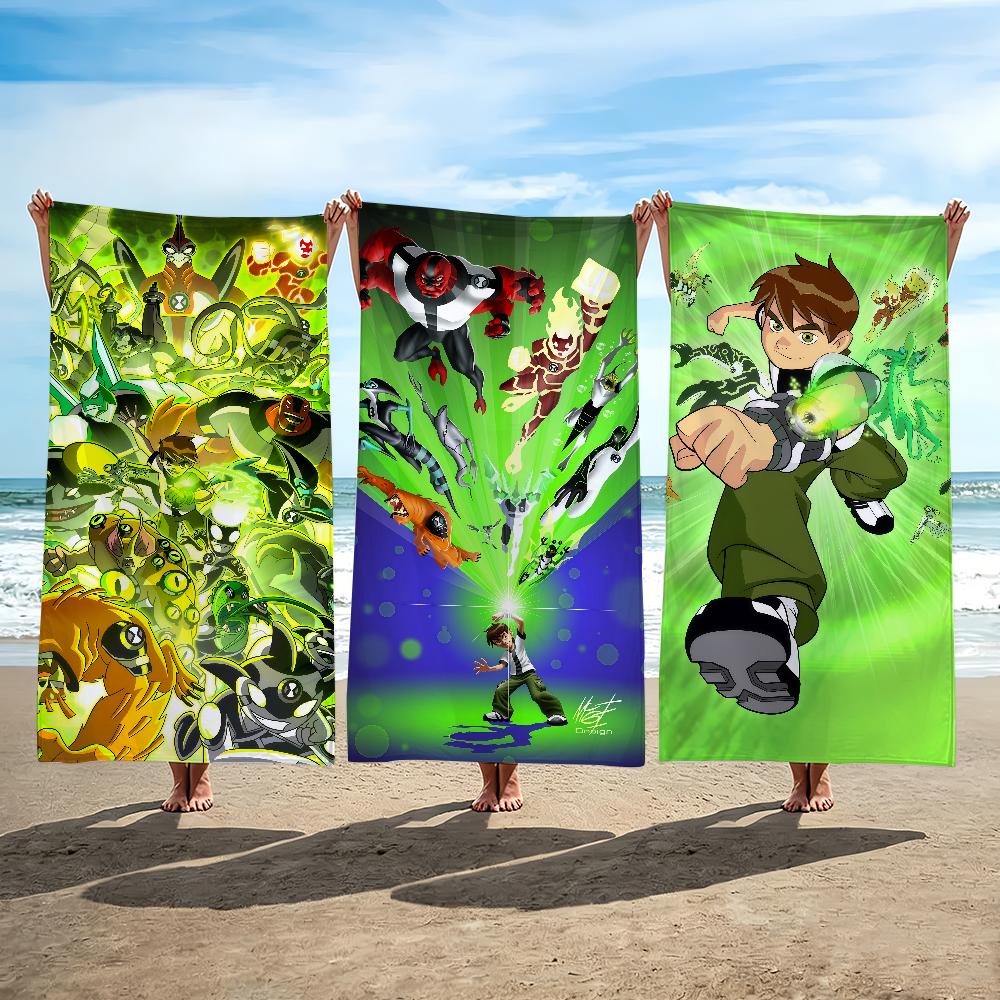Cartoon B-Ben 10 Towel Beach Towel Travel Lightweight Skin Friendly For Pool Beach Camping Cruise Summer