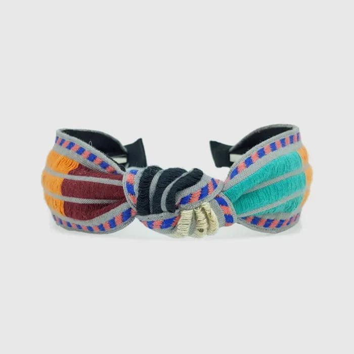 LALA Ethnic Striped Hairband - Gray