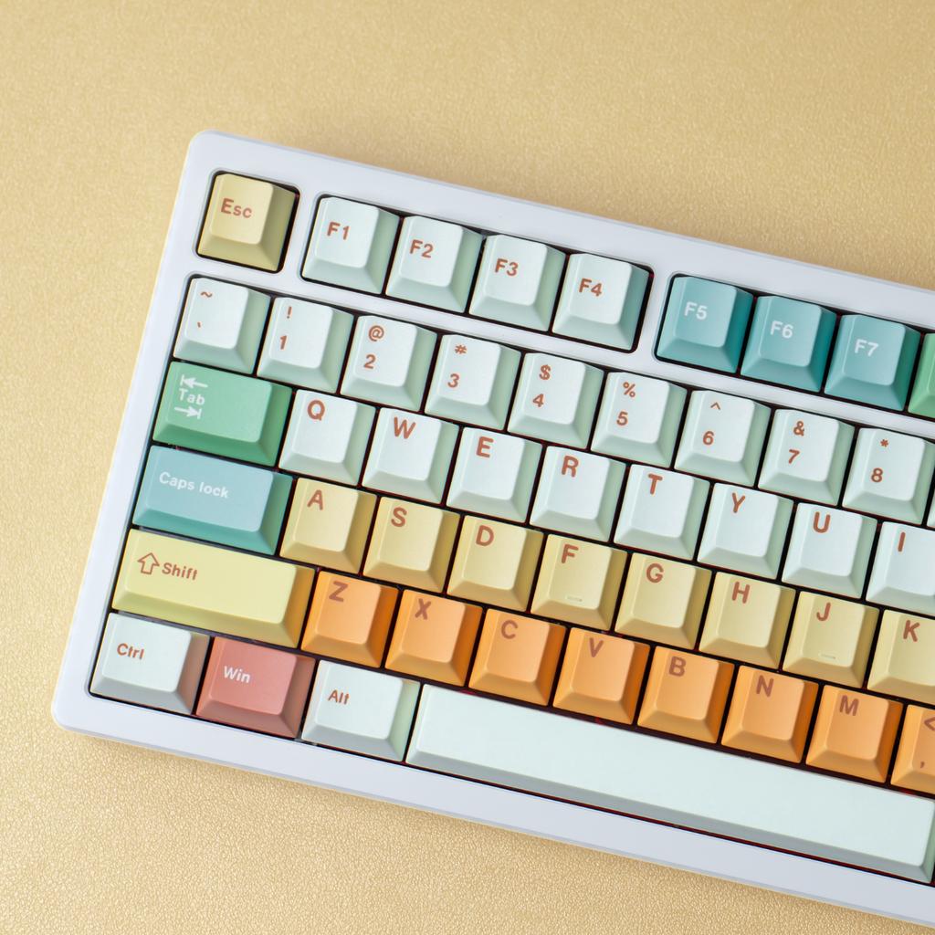 Cherry Keycap PBT Macaron Color Russian French Korean Japanese Keyboard Keychain Compatible with MX Switch Mechanical Keyboard