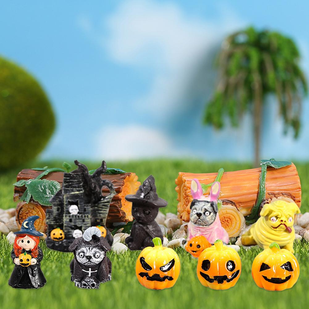 Halloween Series Micro Landscape Ornaments Cute Pumpkin Lantern Halloween Decorations DIY Crystal Ball Accessories