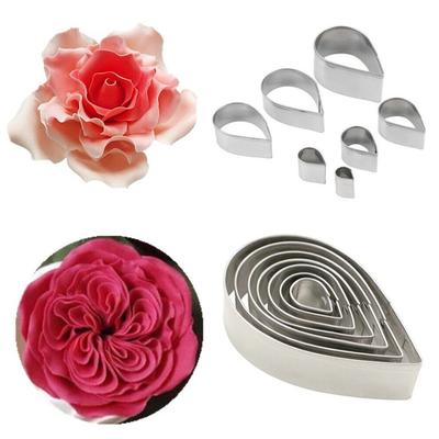 Tagliapasta a forma di petalo di rosa, tagliapasta per biscotti, decorazione di fiori in acciaio inossidabile