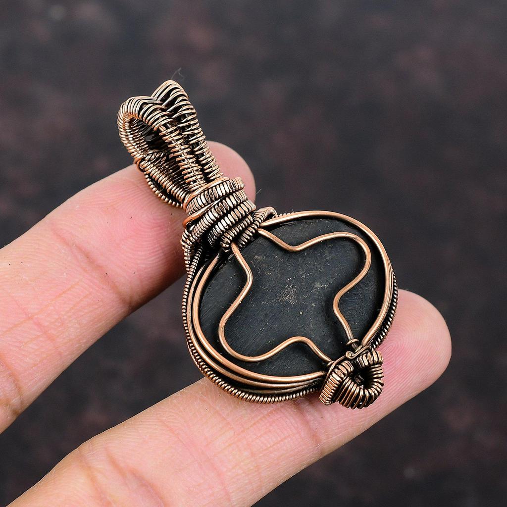 Abalone Shell Pendant Rainbow Moonstone Pendant Copper Wire Wrapped Pendant Gemstone Copper Jewelry Handmade Amazing Pendant Engagement Gift