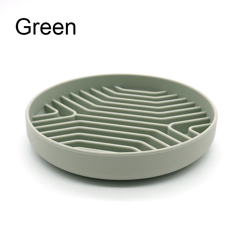 

Pet Placemat Cat Slow Feeding Mat Dog Lick Mats Silicone Pet Eating Slowly Food Bowl Puppy Bath Distracted Licking Plate Cutlery зелёный