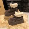Snow Boots Women's Retro Short-top New Thick-soled, Fleece and Thickened Warm Cotton Shoes