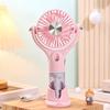 Mini Portable Handheld Fan Hydrating Spray Cooling Electric Hand Fan Bracket Base USB Rechargeable Pocket Fan Summer Use