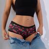 Girls' Mid-Low Waist Briefs with Printed Design, Lace Trim, and Comfortable Cotton Crotch (Style 476)