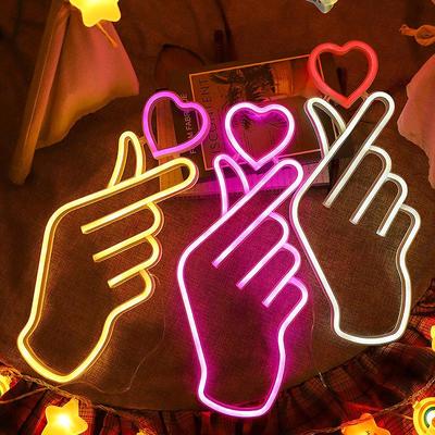 Heart-Shaped LED Neon Wall Light: Perfect for Room Decoration, Holiday Ambiance, and Hanging Decor.