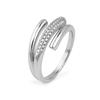 Ring - LUXENTER - Jedrac - White Cubic Zirconia - Rhodium-Plated Finish - Width 9.4 Mm