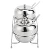 Stainless Steel Condiment Seasoning Containers Pots Set Salt Pepper Sugar Storage Organizers