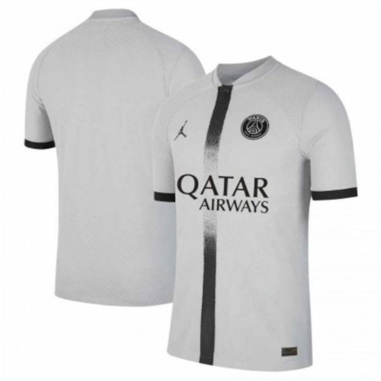 Jordan Dri-FIT ADV Paris Saint-Germain Authentic Away Breathable Knitted Comfortable Short Sleeve Football Shirt Men Tops Gray DJ7648-080