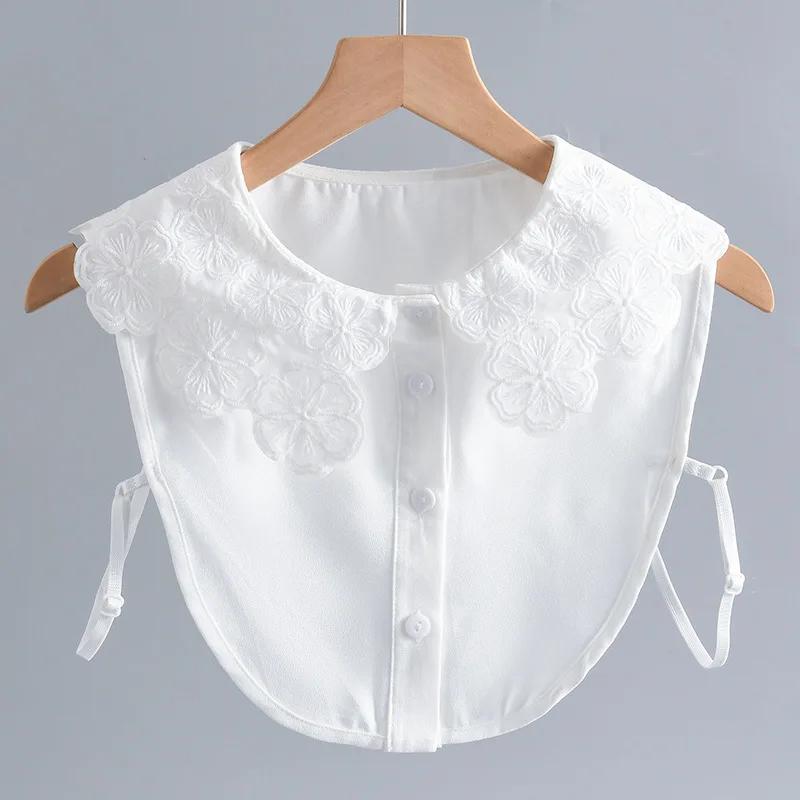 

Модный большой воротник-стойка для женщин, рубашка, съемный воротник, полурубашка, блузка, белый свитер, рубашка, ложный воротник