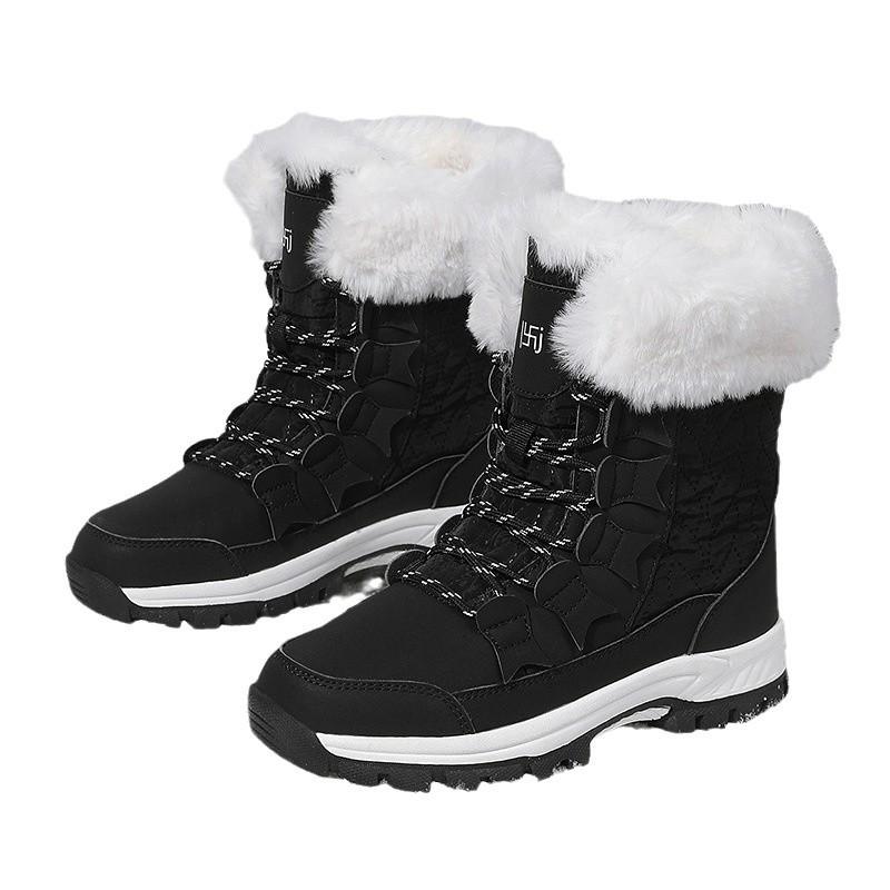 Snow Boots Winter New Velvet Thickened High-top Women's Boots Warm Cotton Shoes Non-slip Hiking Shoes Women