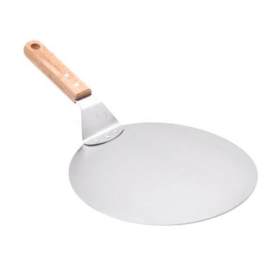 10inch Stainless Steel Pizza Peel Shovel with Wooden Handle Cake Shovel Baking Tools for Cheese Pizza Cutting Kitchen