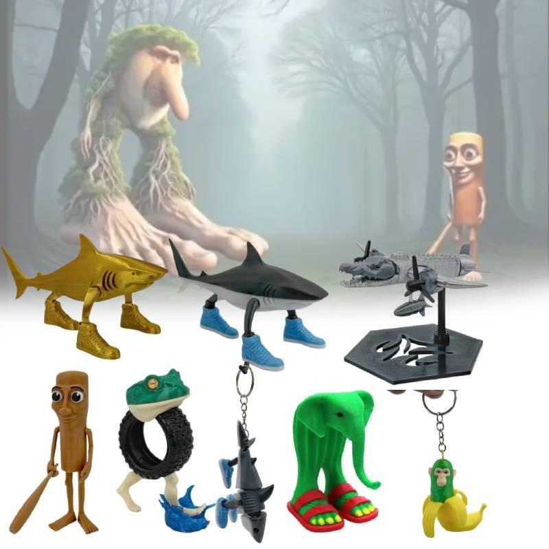 Action Tungtungtung Sahur Figure Cartoon Model Toy Decoration Doll Gift Children