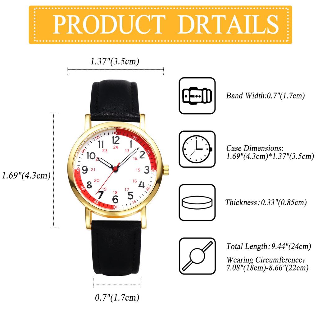 Waterproof Quartz Watch with Genuine Leather watch with an analog Arabic and a lovely A perfect gift for her on or any Women's Strap Business-grade