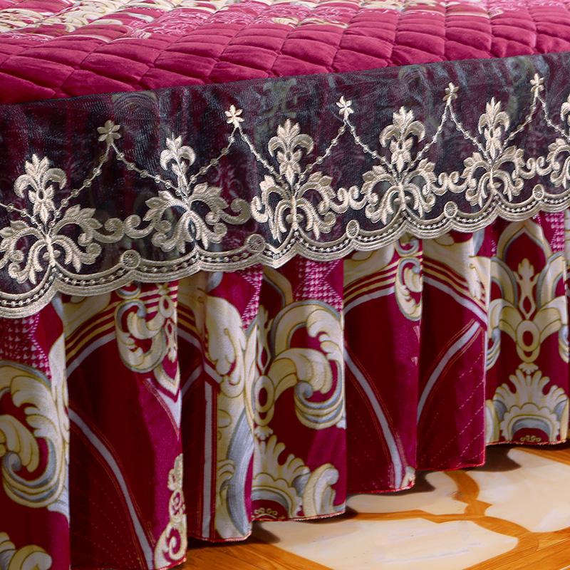 Crystal Plush Thickness Bed Skirt Lace Thermal Home Decor Bedroom 1.5M 1.8M King Size Bed Cover Bedspread No Pillowcase