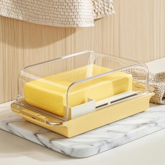Butter Box Transparent Fresh Preservation Container with Lid And Adjustable Dosage Spoon Design Butter Keeper for Kitchen Refrigerator