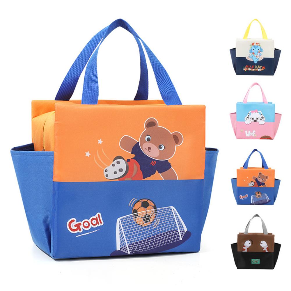 Portable Cartoon Lunch Bag Thermal Insulation Lunch Box Storage Handbag Multifunctional Kid School Cooler Bag Picnic Food Pouch
