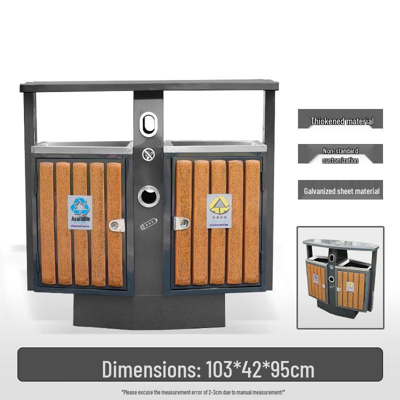 Outdoor Stainless Steel Sorting Trash Can