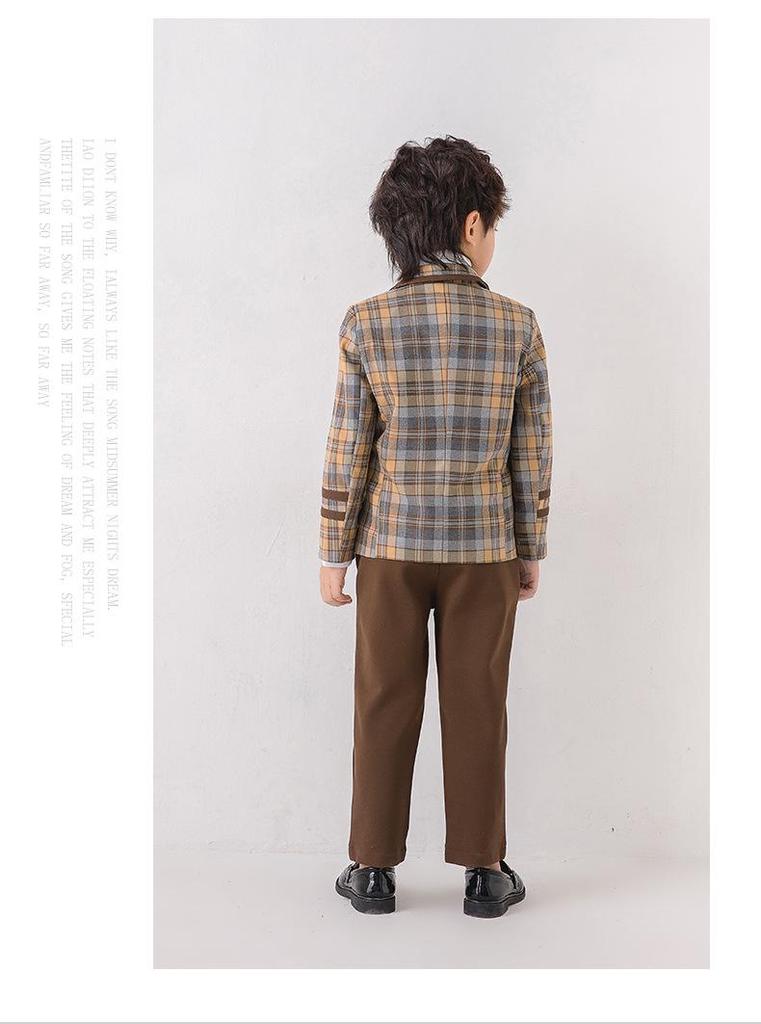 Children's British Academy Style Plaid School Uniform Set - Spring & Autumn