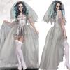Captivating Mesh White Witch Wedding Dress Set For Creative Attire Halloween