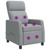 Massage Recliner Light Gray Fabric