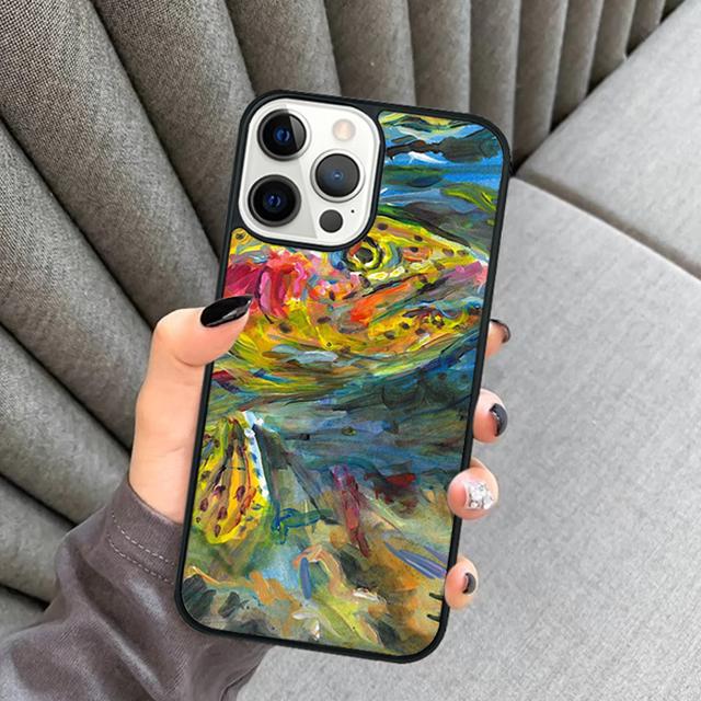 Fishing Trout Sea Fish Phone Case For iPhone 17 Air 16 15 14 plus 12 13 Pro max Soft Bumper Shell Cover coque