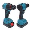Electric Drill Screwdriver Brushless Motor Multifunctional Cordless Power Drill 2 Speed Modes 2 Battery 1 Charger UK