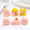 Mini Pig Resin Figurines 6 Pcs Cute Cartoon Animal Statues for Fairy Garden Home Office Desk Decoration Gift