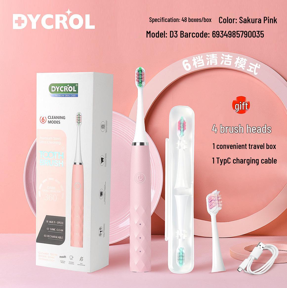 

Электрическая зубная щетка Kasha Sonic, 6 скоростей, зарядка через USB, водонепроницаемость IPX7, длительный срок службы батареи, для взрослых